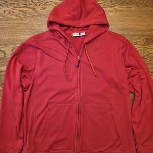 Clique Full Zip Hoodie Jacket Red Athletic Casual Activewear Cardinal‎ Men Large